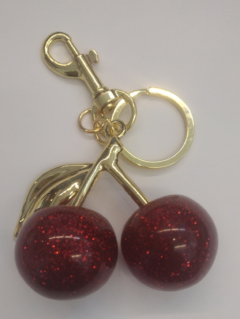 Red Cherry Apple Bag Keychain